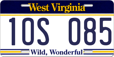 WV license plate 1OS085