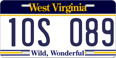 WV license plate 1OS089