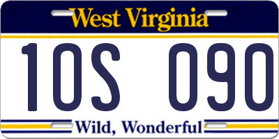 WV license plate 1OS090