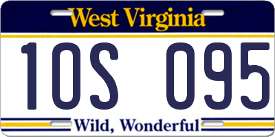 WV license plate 1OS095