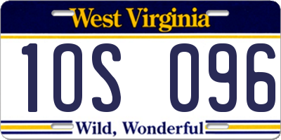 WV license plate 1OS096
