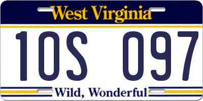 WV license plate 1OS097