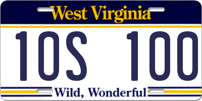WV license plate 1OS100