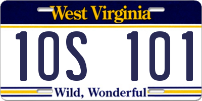 WV license plate 1OS101