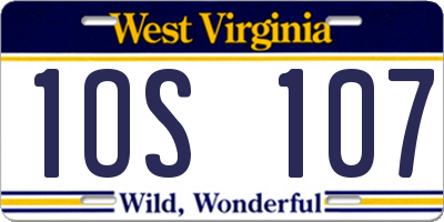WV license plate 1OS107