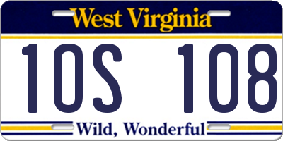 WV license plate 1OS108