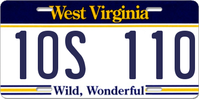 WV license plate 1OS110