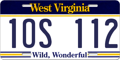 WV license plate 1OS112