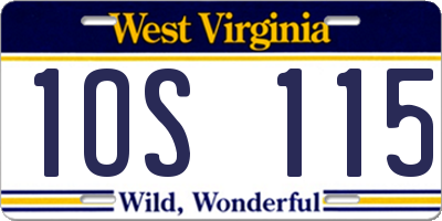 WV license plate 1OS115