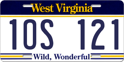 WV license plate 1OS121