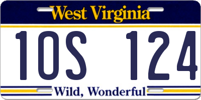 WV license plate 1OS124