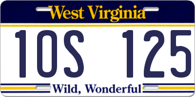 WV license plate 1OS125