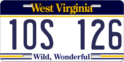 WV license plate 1OS126