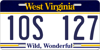 WV license plate 1OS127