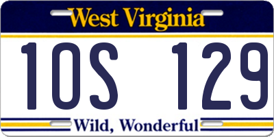 WV license plate 1OS129
