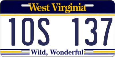 WV license plate 1OS137