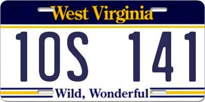 WV license plate 1OS141