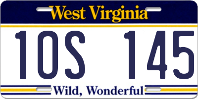 WV license plate 1OS145