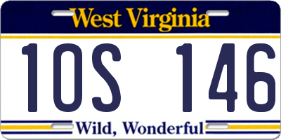 WV license plate 1OS146