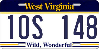 WV license plate 1OS148