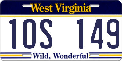 WV license plate 1OS149