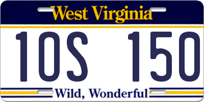 WV license plate 1OS150