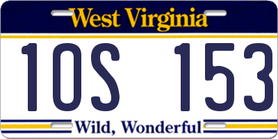 WV license plate 1OS153