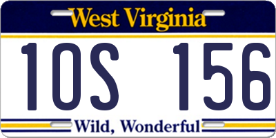 WV license plate 1OS156