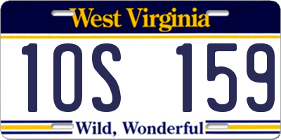 WV license plate 1OS159