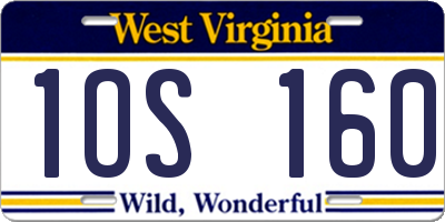WV license plate 1OS160