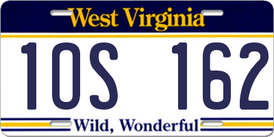 WV license plate 1OS162