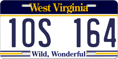 WV license plate 1OS164