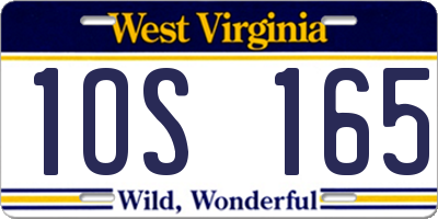 WV license plate 1OS165