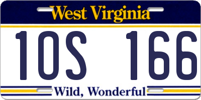 WV license plate 1OS166