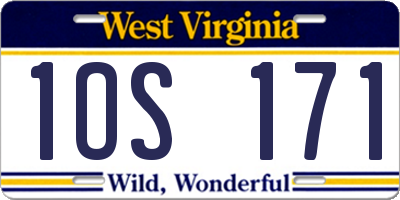 WV license plate 1OS171