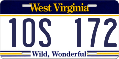 WV license plate 1OS172