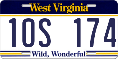 WV license plate 1OS174