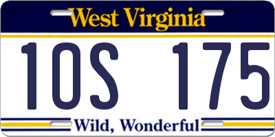 WV license plate 1OS175