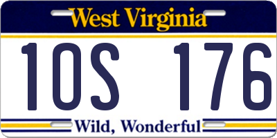 WV license plate 1OS176