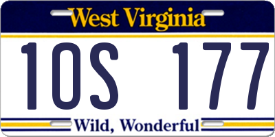 WV license plate 1OS177