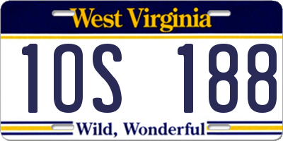 WV license plate 1OS188