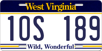 WV license plate 1OS189