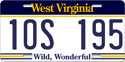 WV license plate 1OS195