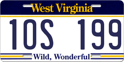 WV license plate 1OS199