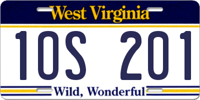 WV license plate 1OS201