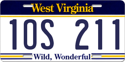 WV license plate 1OS211