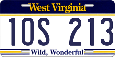 WV license plate 1OS213