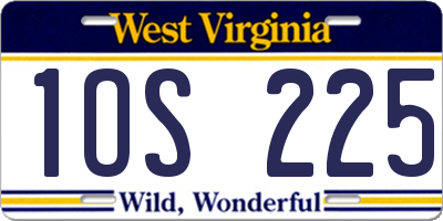 WV license plate 1OS225