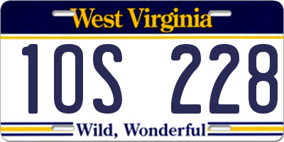 WV license plate 1OS228