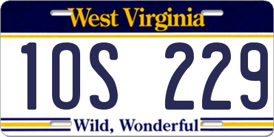 WV license plate 1OS229